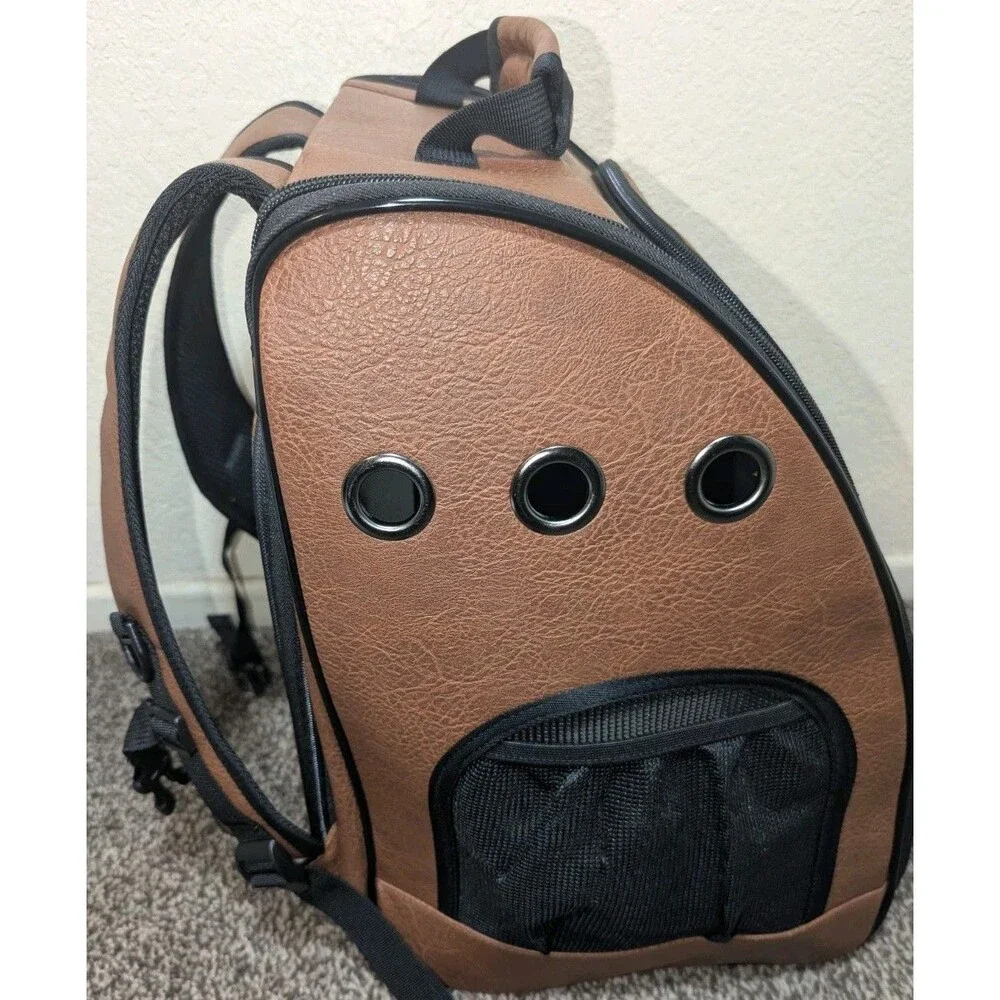 Brown Cat Dog Backpack with Vented Space Backpack NWOT